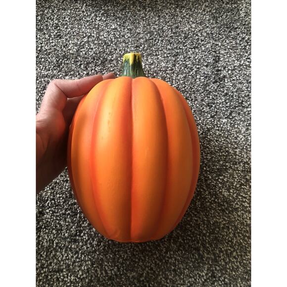 Ceramic Pumpkin Halloween Thanksgiving Autumn Fall EXCELLENT With Box Large - Picture 1 of 6